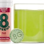 8Greens Supergreens Tablets |  Daily Greens Effervescent Tablets, Organic: Aloe Vera, Spirulina, Chlorella, Peach, 10 Servings