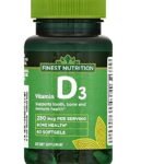Finest Nutrition Vitamin D3 10000 IU (250mcg) 60 Softgels Bone Health
