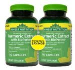 Finest Nutrition Enhanced Absorption Turmeric with BioPerine, Twin Pack 150.0ea