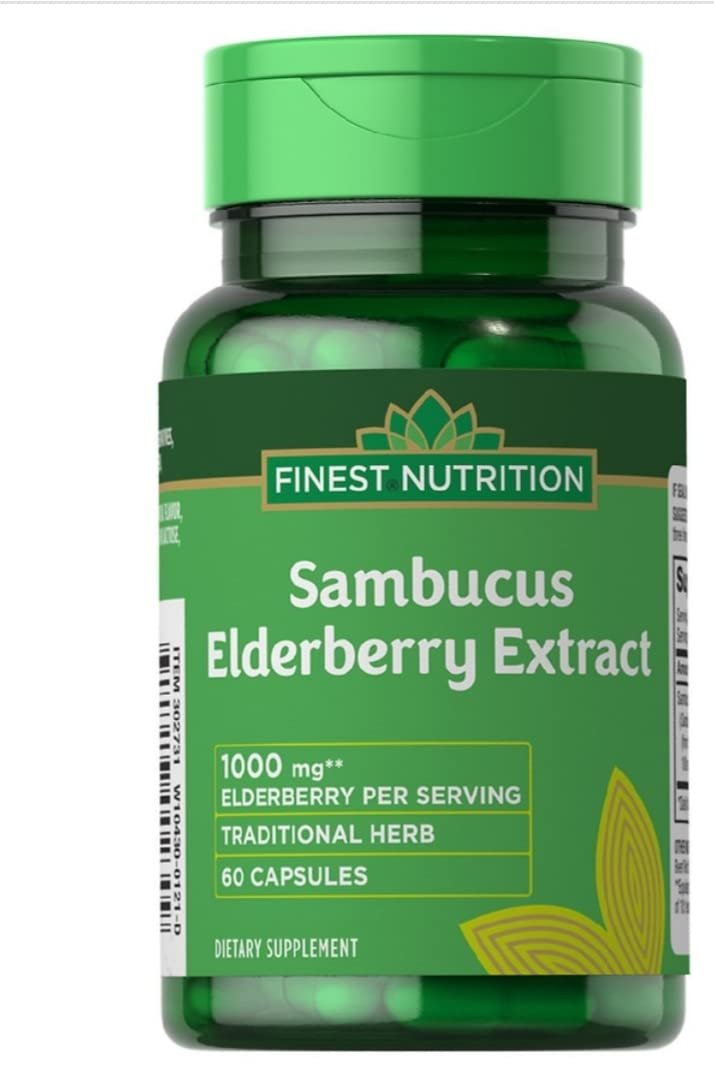 Version 1.0.0 Sambucus Elderberry Extract 1000mg 60 Capsules - Image 1