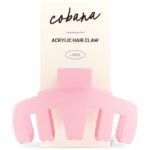 Cobana Acrylic Hair Claw Clip & Hair Accessories for Women - 5'' Large Hair Clips for Styling & Securing for All Hair Types (Pink)