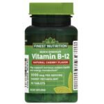 Finest Nutrition B-12 5000mcg, Quick Dissolve Tablets, Cherry 90 Tablets