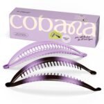 Cobana Banana Clip Hair Clips - Volumizing Hair Claw Clips & Hair Styling Accessories for Thick & Thin Hair - Large 15'' Set (Purple, Set of 2)