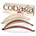 Cobana Banana Clip Hair Clips - Volumizing Hair Claw Clips & Hair Styling Accessories for Thick & Thin Hair - Large 6'' Set of 2 (Brown)