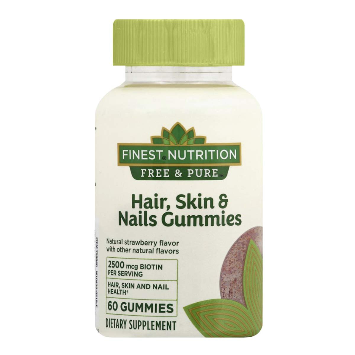 Version 1.0.0 Finest Nutrition Free & Pure Hair, Skin & Nails Adult Gummies 60 Ct - Image 1