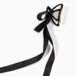 Cobana Bow Claw Clips - Hair Clips, Hair Accessories for Women with Satin Hair Bow Ribbon Finish - Trendy Ponytail Holders for Securing & Styling Hair - 3''L x 1.75''W Polyester & Iron (Black) - Image 2