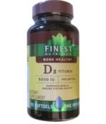 Finest Nutrition D3 Vitamin 5000 IU Softgels, 100 ea