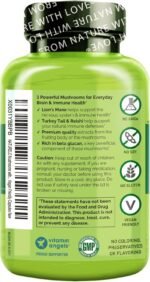 NATURELO Mushroom Supplement Brain & Immune Health Blend with Lion s Mane, Reishi - Image 8