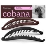 Cobana Banana Clip Hair Clips - Volumizing Hair Claw Clips & Hair Styling Accessories for Thick & Thin Hair - Large 6'' Set of 2 (Black and Brown)
