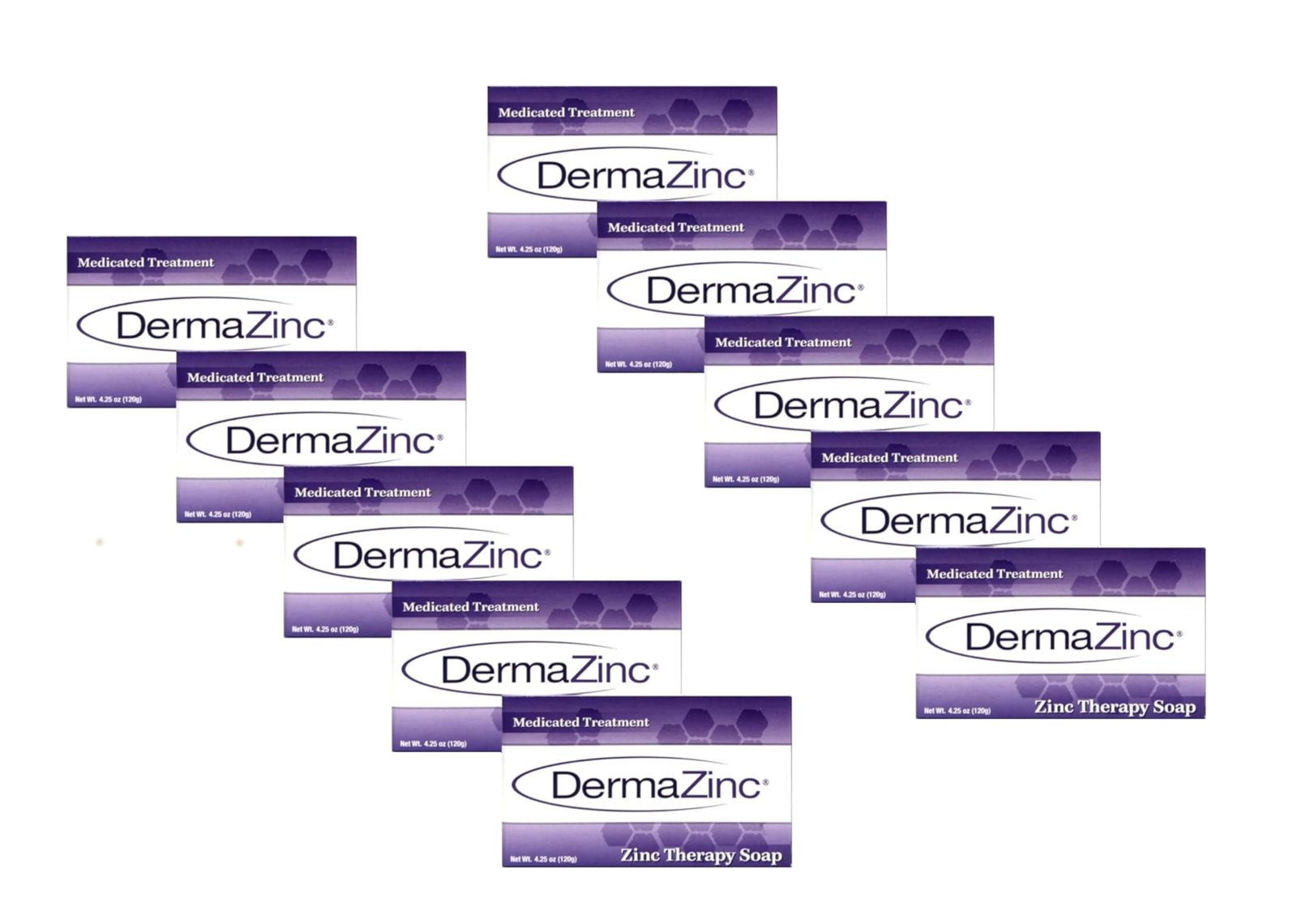 Version 1.0.0 DermaZinc Therapy Soap, Zinc Soap for Skin, Skin Disorder Relief for Psoriasis, Dermatitis, Eczema, and Other Condition Symptoms (Pack of 10) - Image 1