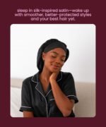 Cobana Adjustable Satin Sleep Bonnet – Silk Bonnet & Double-Lined Night Cap for All Hair Types – Soft, Slip-Resistant Hair Wrap for Sleeping (Black) - Image 2