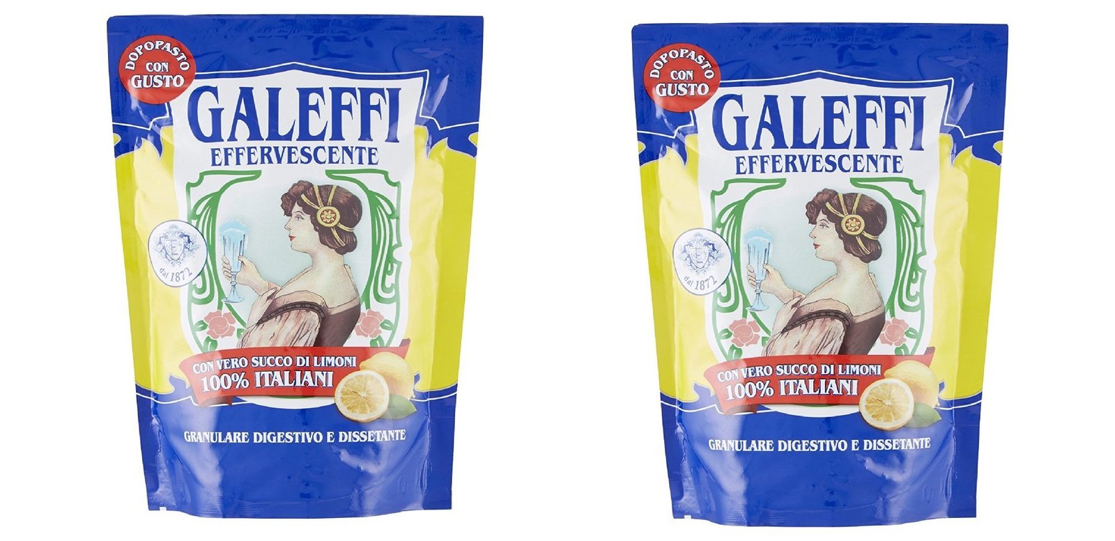 Version 1.0.0 Galeffi: "Digestivo rinfrescante dissetante" Effervescent Antacid, Lemon Taste - 150 Grams, Bag - Pack of 2 - Image 1
