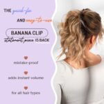 Cobana Banana Clip Hair Clips - Volumizing Hair Claw Clips & Hair Styling Accessories for Thick & Thin Hair - Large 15'' Set (Purple, Set of 2) - Image 2