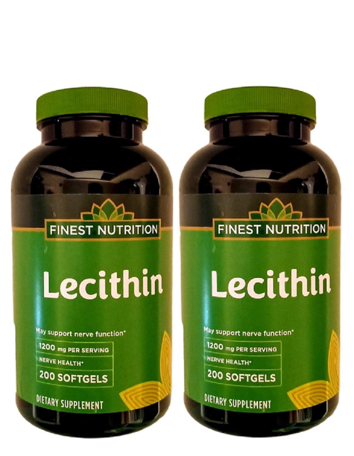 Version 1.0.0 Finest Nutrition Lecithin - 1200mg - 200 Softgels - 2 Pack - Image 1