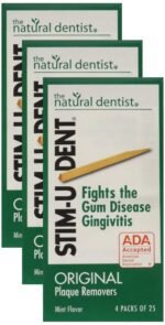STIM-U-DENT Original Plaque Removers Mint - 100 Toothpicks (Pack of 3)
