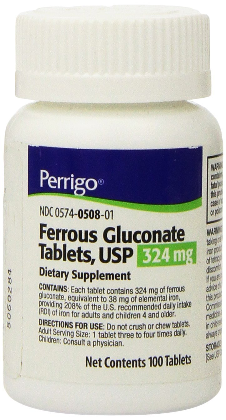 Version 1.0.0 PADDOCK LABORATORIES Ferrous Gluconate Tablets, 324mg, 100 Count - Image 1