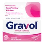 Gravol Motion Sickness Relief and Nausea Prevention, Liquid Gel Capsules for Adults, Anti-Nausea Medication Travel Essentials, 50 mg, 24 Count