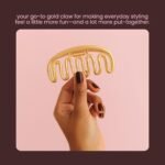 Cobana Gold Metal Claw Clips, Hair Accessories for Women - Large 5'' Gold Hair Clips for Styling & Securing All Hair Types - Zinc Alloy with Soft Golden Finish - Image 2