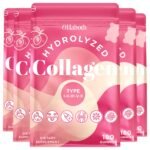 Collagen Gummies for Women, Hydrolyzed Collagen Peptides Type I, II, III, V, X, 0 Sugar, Collagen Gummies for Skin, Wrinkles, Hair, Nails, Digestive, Immune Health, 5 Packs