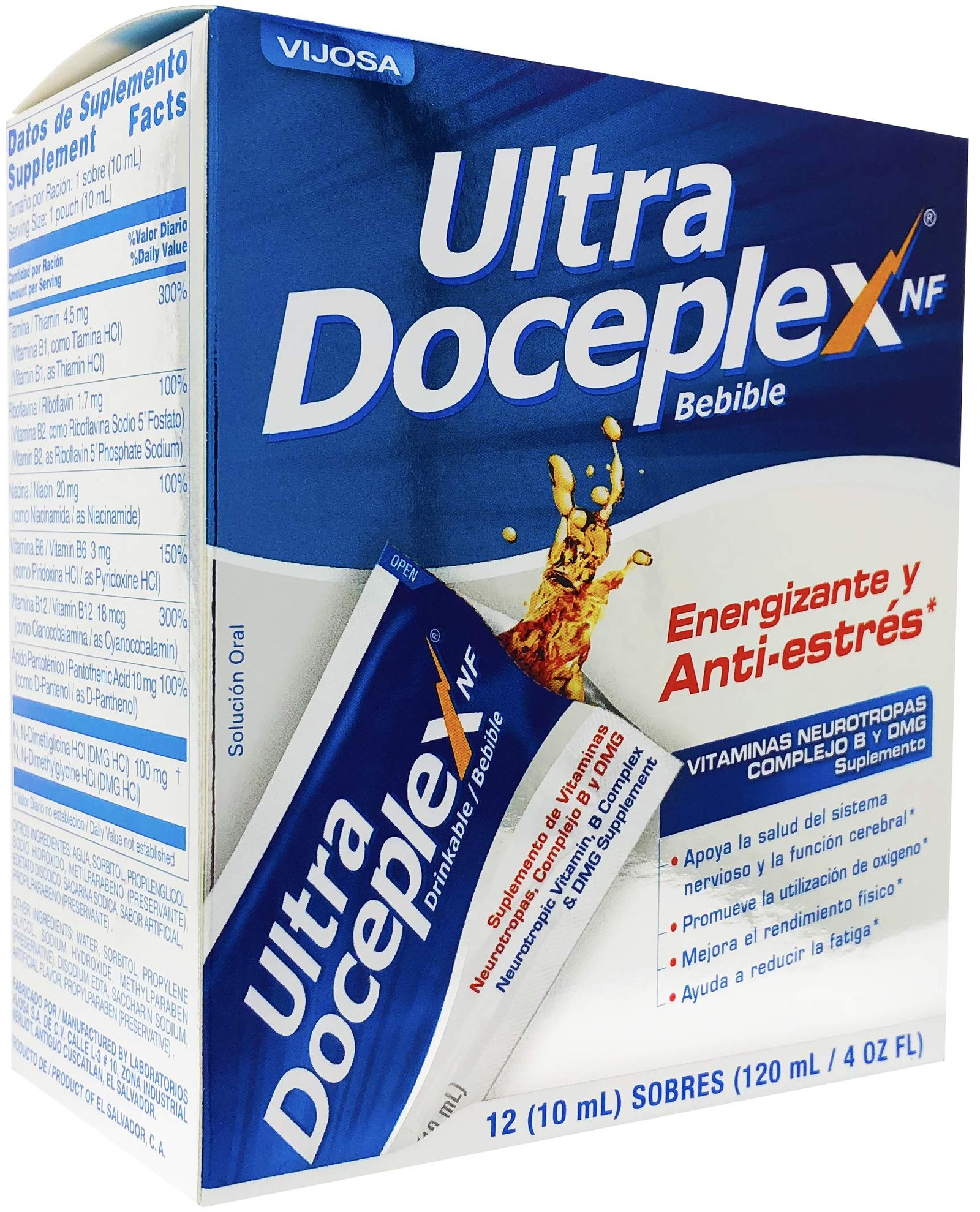 Version 1.0.0 VIJOSA Ultra Doceplex Energy Pouches - Powerful B Complex in a Pouch -liquid, 12 Pouches - Image 1