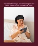 Cobana Adjustable Satin Sleep Bonnet – Silk Bonnet & Double-Lined Night Cap for All Hair Types – Soft, Slip-Resistant Hair Wrap for Sleeping (Black) - Image 5