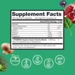 Organic Super Greens Fruit & Veggies Supplement, 3g Fiber, Spirulina, Chlorella, Prebiotics & Probiotics, Digestive Enzymes - Image 6