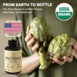 Organic Milk Thistle Supplement 80% Silymarin – 250 mg with Beet Root & Artichoke Leaf Extract – Herbal Formula for Liver - Image 5