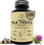 Organic Milk Thistle Supplement 80% Silymarin – 250 mg with Beet Root & Artichoke Leaf Extract – Herbal Formula for Liver