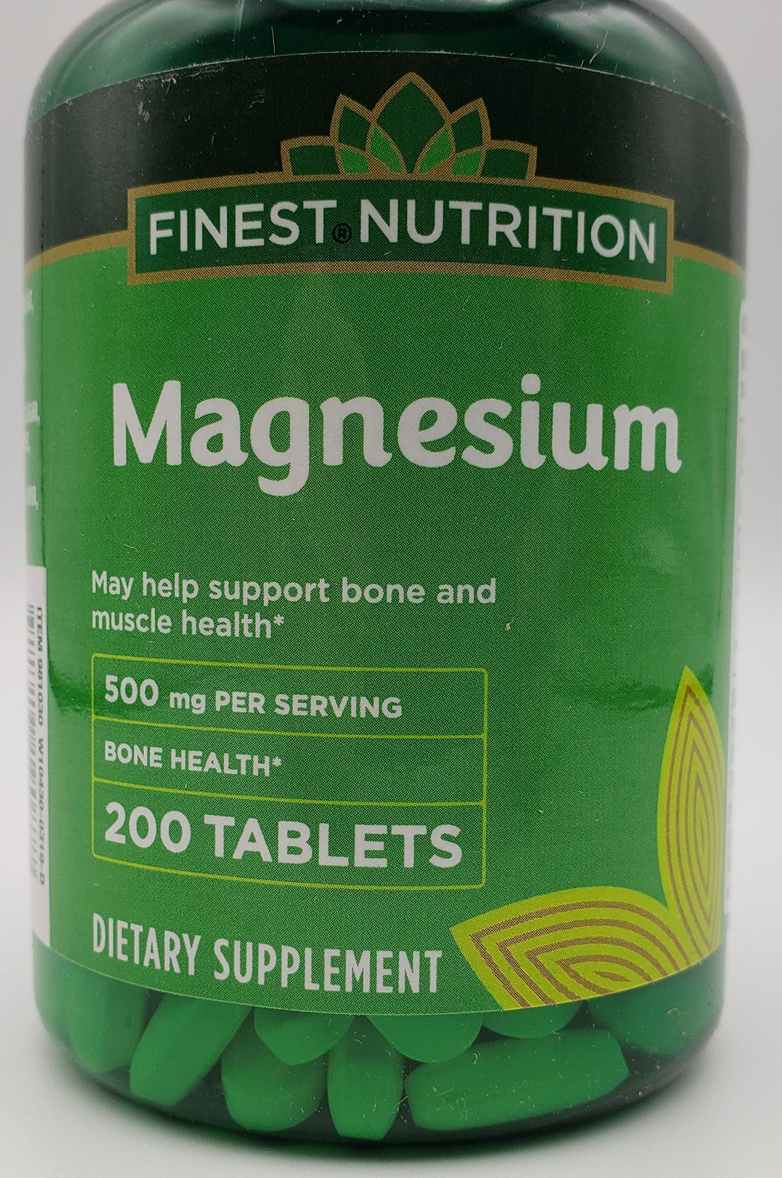 Version 1.0.0 Finest Nutrition Magnesium 500 mg 200 Tablets - Gluten Free - Image 1