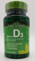 Finest Nutrition D3 400iu 125 Softgels